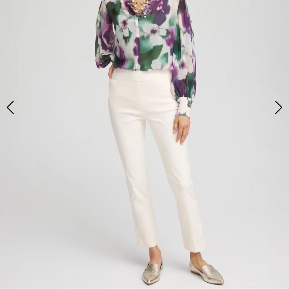 Chico's Elegant Cream Straight Leg Pants